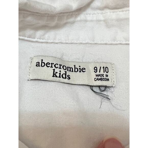 Abercrombie Kids Boys 9/10 Long Sleeve Button Up White Casual Academia Preppy - Picture 3 of 8